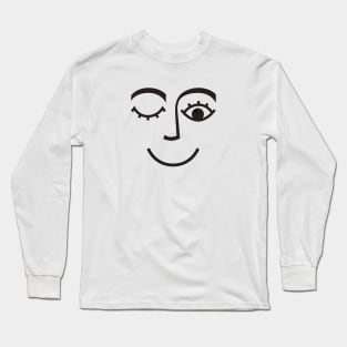 Face nice winking eye nose smiling mouth Long Sleeve T-Shirt